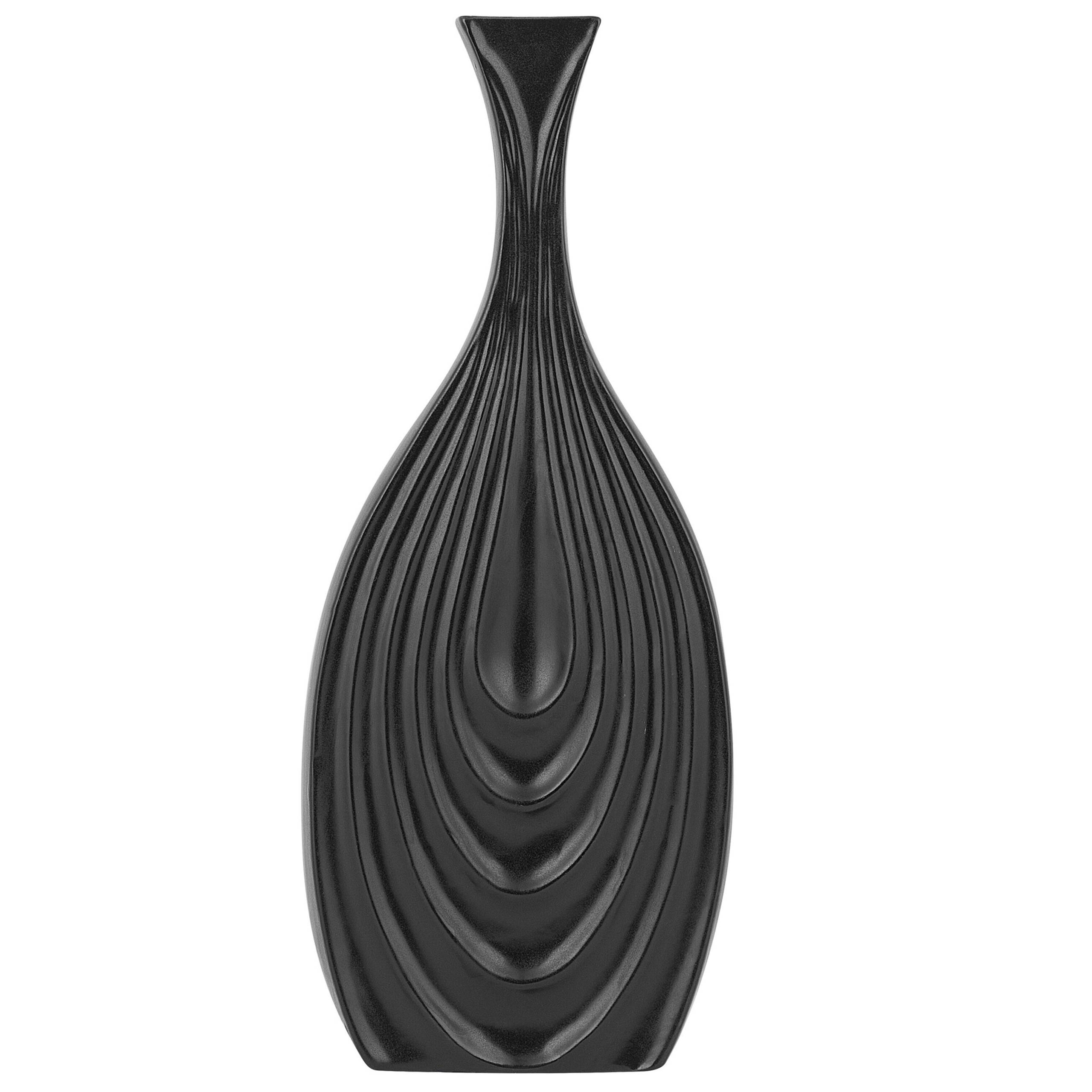 Beliani - Vase décoratif Céramique Noir THAPSUS - 16x4x39- Beliani - Image 2