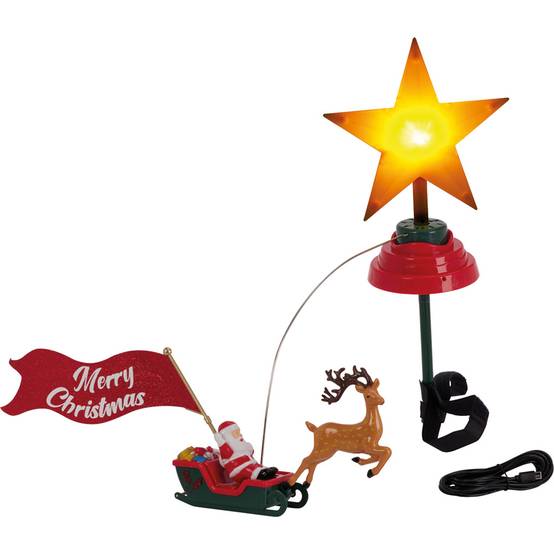 Sans Marque - Cimier pour arbre de Noël LED animé avec Père Noël - Image 1