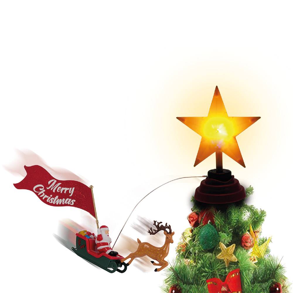 Sans Marque - Cimier pour arbre de Noël LED animé avec Père Noël - Image 7