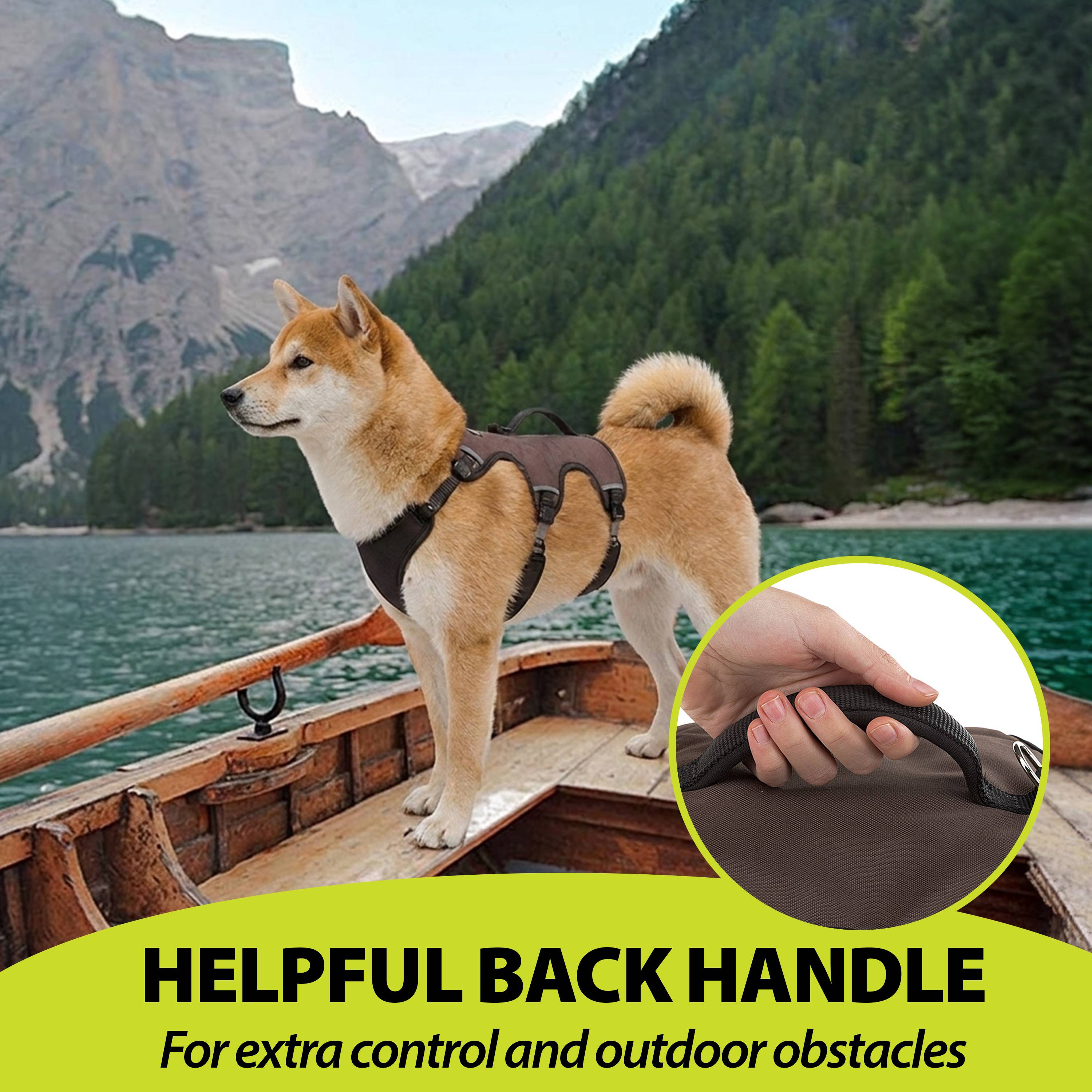 Ferplast - Ferplast Harnais Chien Réglable XL Poitrail 82-92 cm avec Poignée, Marron - Imagen 7