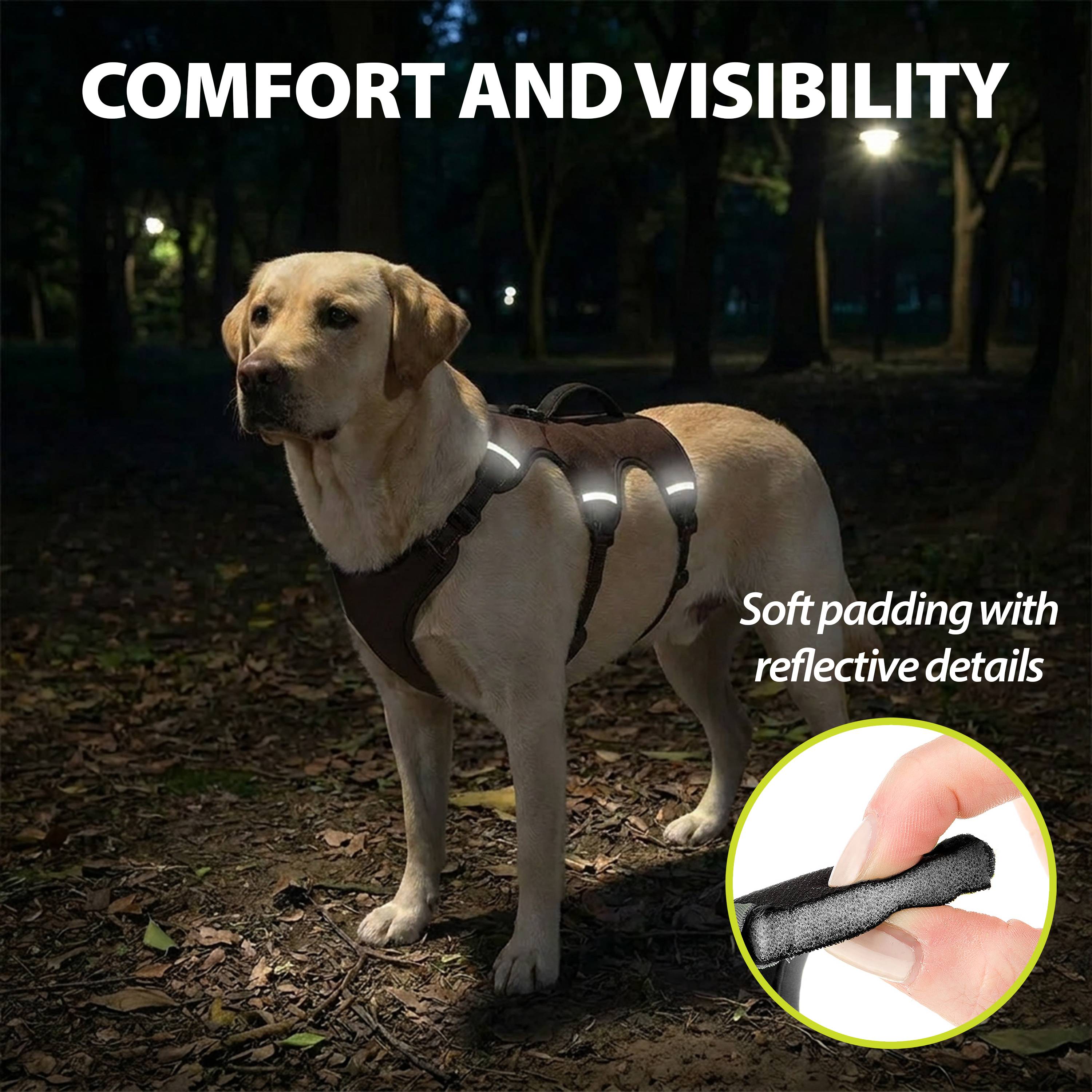 Ferplast - Ferplast Harnais Chien Réglable XL Poitrail 82-92 cm avec Poignée, Marron - Imagen 9