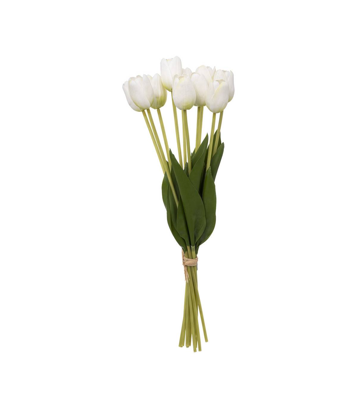 Bouquet artificiel de 10 Tulipes Blanches H 48 cm - Image 1
