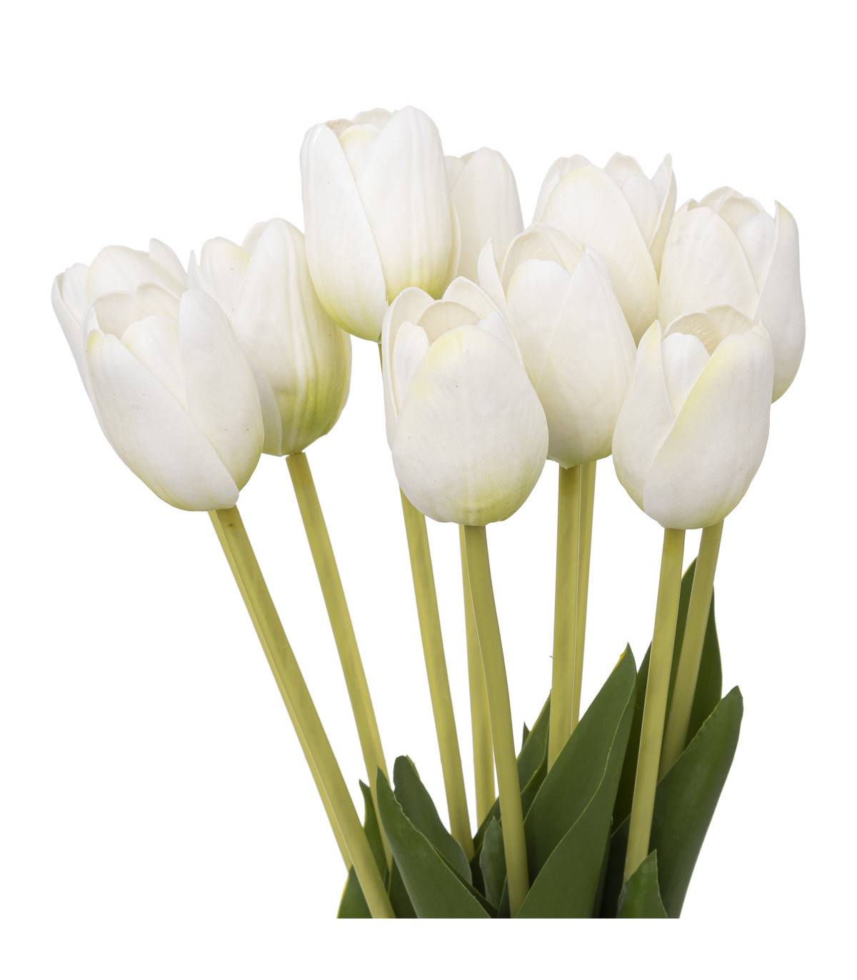 Bouquet artificiel de 10 Tulipes Blanches H 48 cm - Image 2