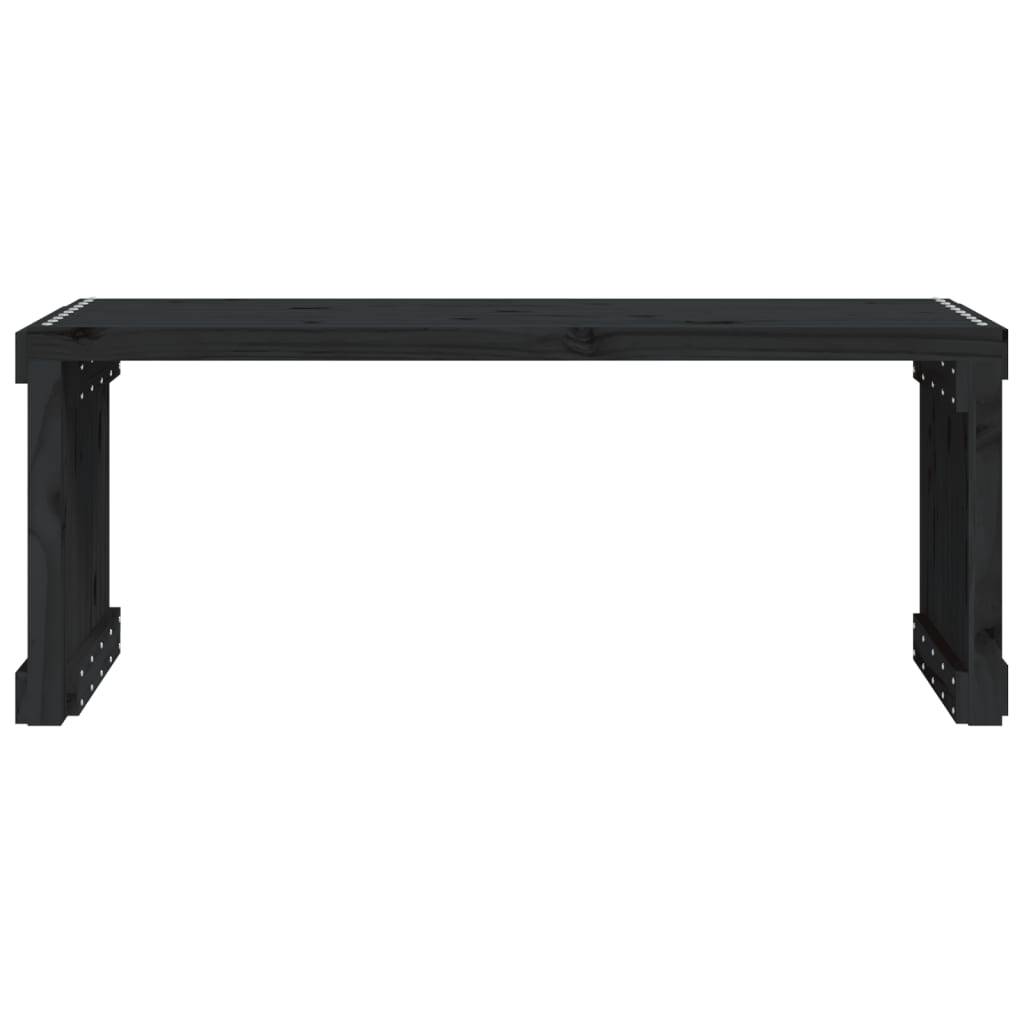 Maison Chic - Banc de jardin - Banc d'extérieur - Banquette extensible noir 212,5x40,5x45 cm bois massif pin - Imagen 4