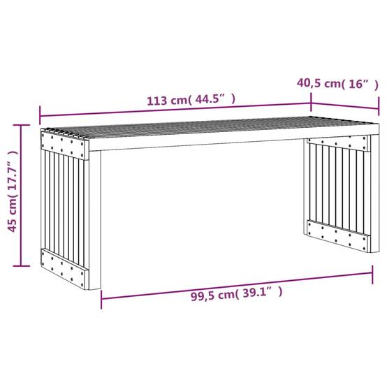 Maison Chic - Banc de jardin - Banc d'extérieur - Banquette extensible noir 212,5x40,5x45 cm bois massif pin - Imagen 10