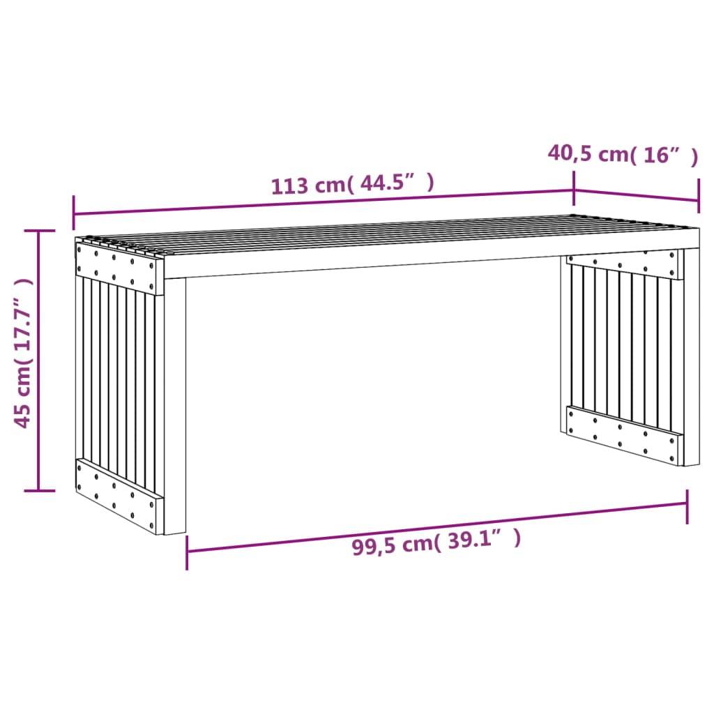 Maison Chic - Banc de jardin - Banc d'extérieur - Banquette extensible noir 212,5x40,5x45 cm bois massif pin - Imagen 10