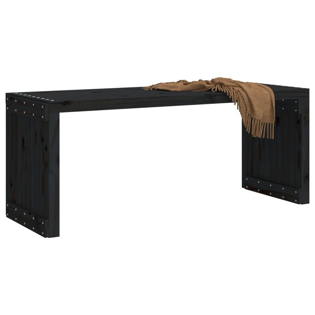 Maison Chic - Banc de jardin - Banc d'extérieur - Banquette extensible noir 212,5x40,5x45 cm bois massif pin - Imagen 3