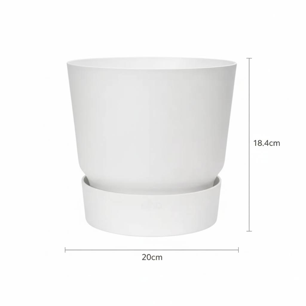 Pot de fleurs elho Greenville rond blanc - D.20cm - Image 3
