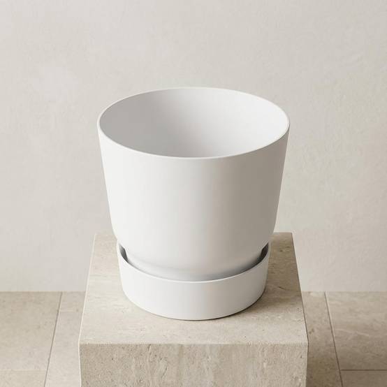 Pot de fleurs elho Greenville rond blanc - D.20cm - Image 2