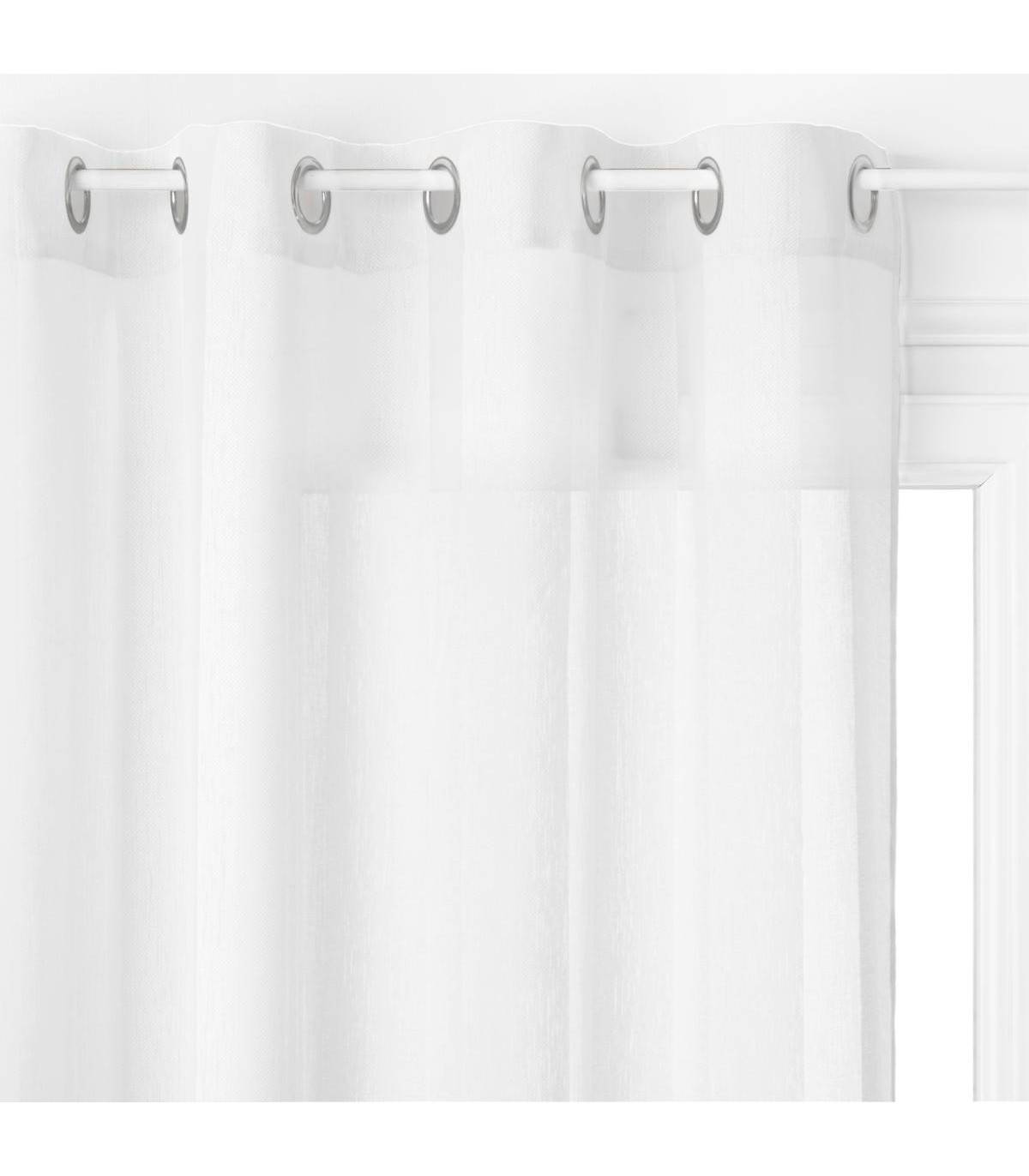 Voilage à œillets Blanc motif  lignes verticales 140 x 240 cm - Imagen 1