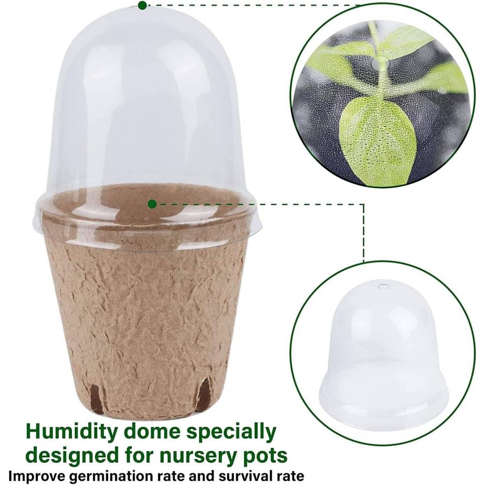 Lot de 30 pots de tourbe biodégradables - Avec dôme d'humidité - Living123 - Image 4