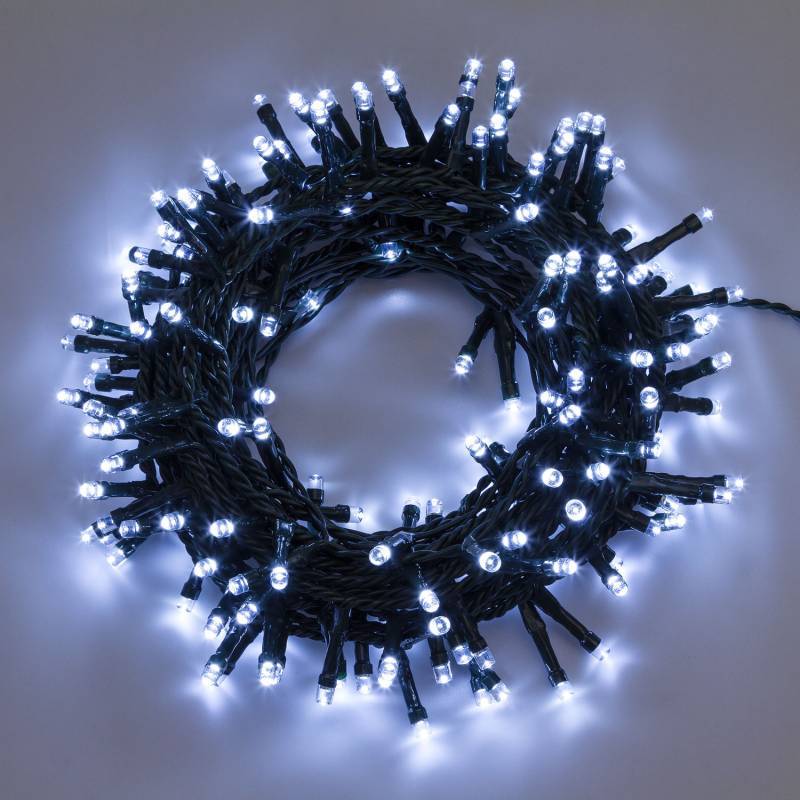 Lotti - Guirlande extérieure 20M 500 LED blanc froid 8 modes câble vert 31V IP44 Lotti - Imagen 4