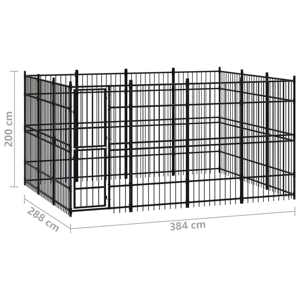 Vidaxl - Chenil d'extérieur pour chiens Acier 11,06 m² vidaXL 3097975 - Imagen 8