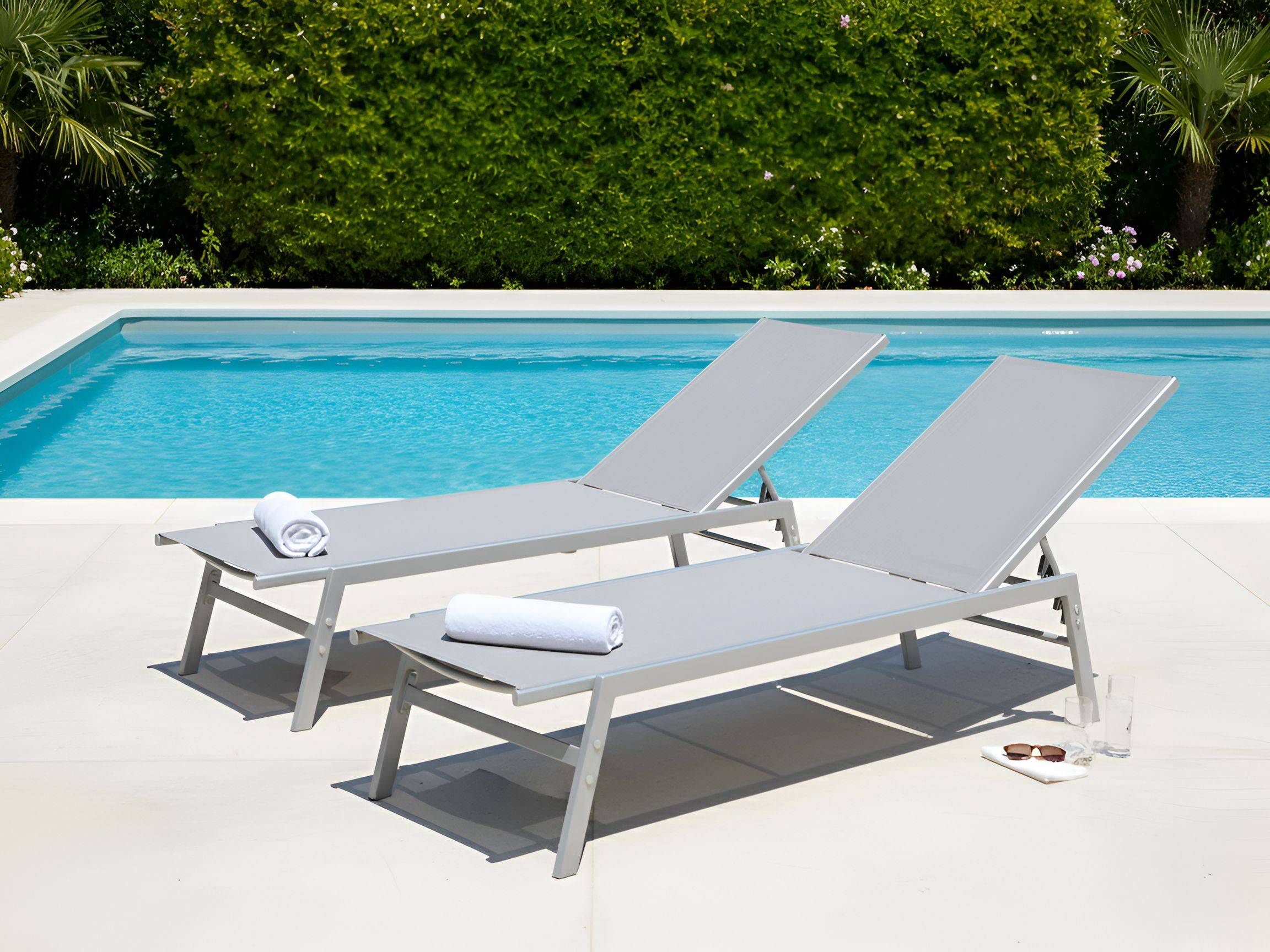 Beliani - Chaise longue Acier Gris NOLI - Beliani - Imagen 1