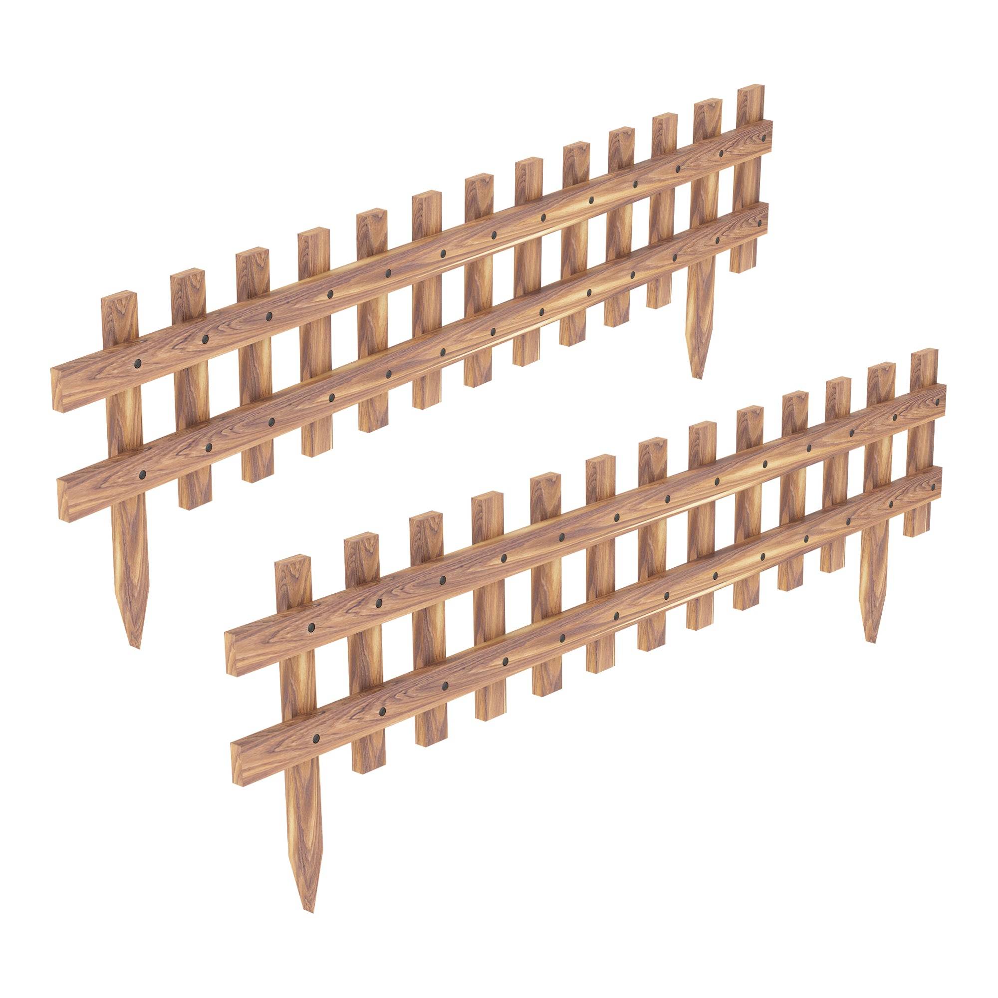 Helloshop26 - Set de 2 bordures de jardin en bois 117 x 40 cm - Imagen 1