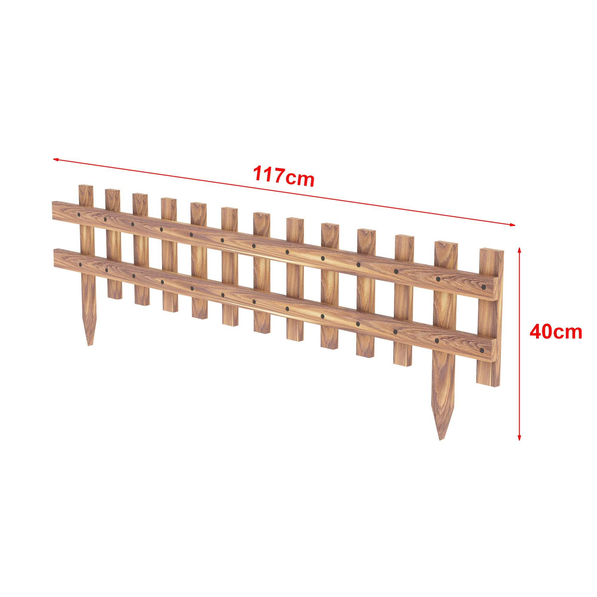 Helloshop26 - Set de 2 bordures de jardin en bois 117 x 40 cm - Imagen 2