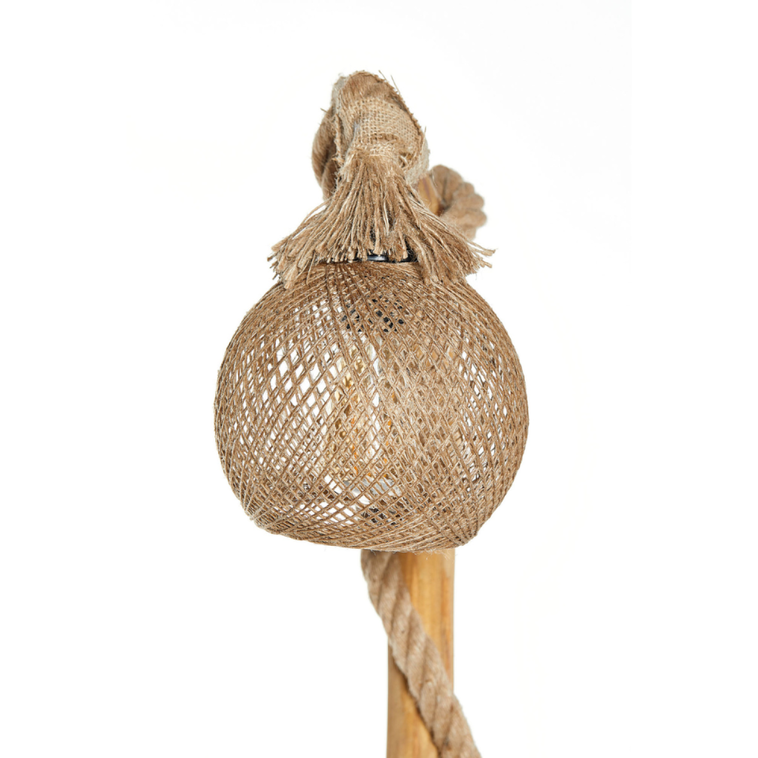 Concept Usine - Lampadaire en bois et cordes avec rebord ALEX - Image 4