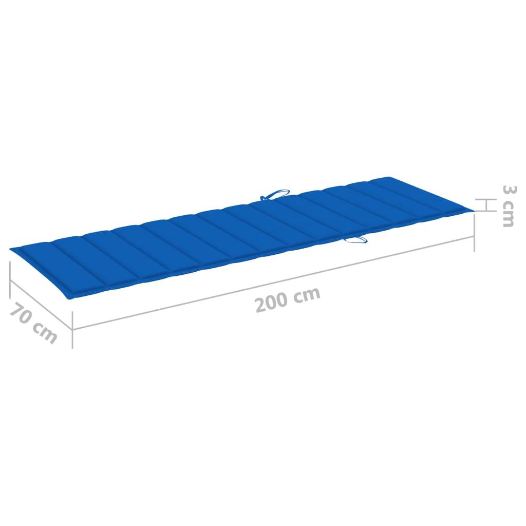 Chaise longue | Transat | Bain de soleil avec coussin bleu royal Bois de pin imprégné - Image 8