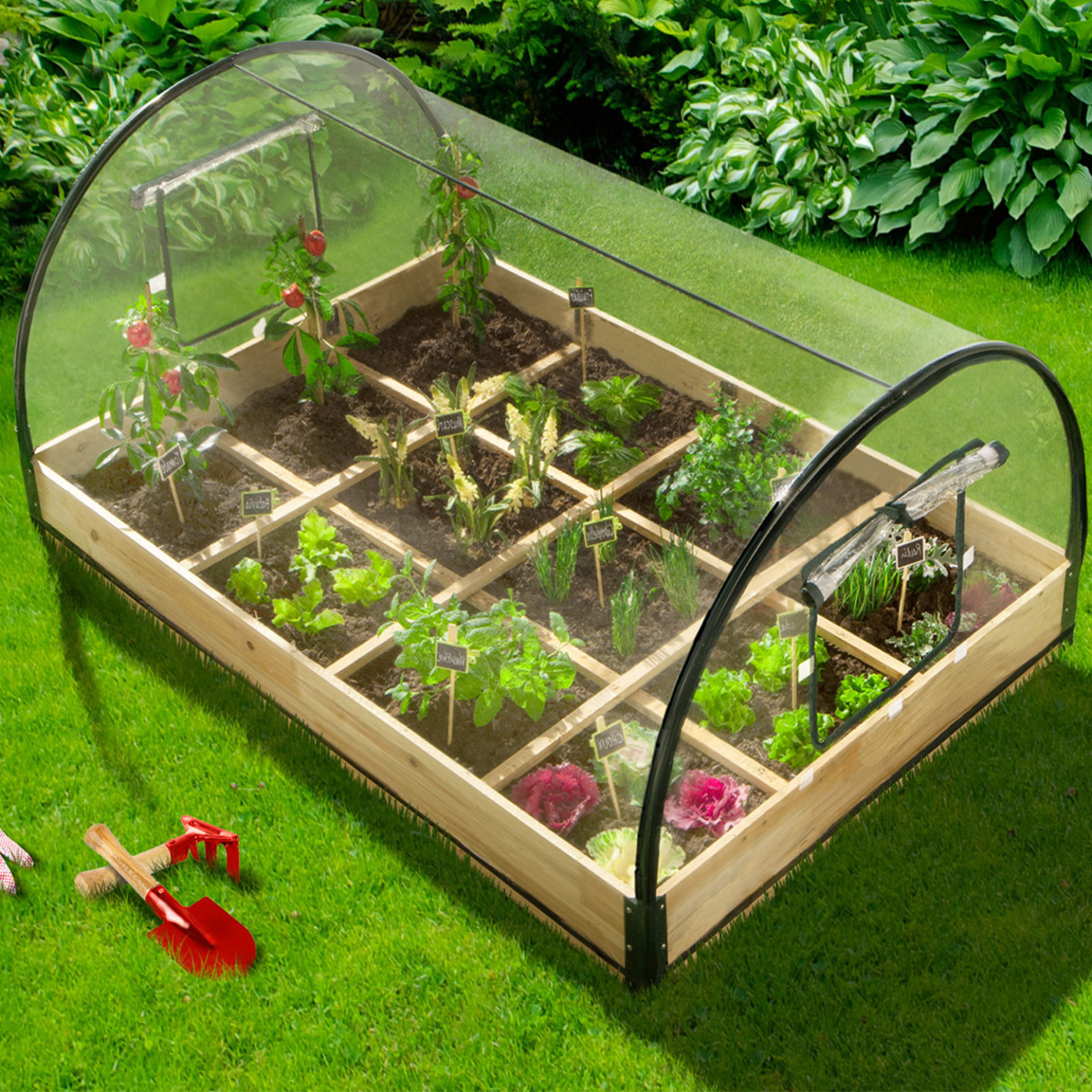 Carré potager 12 compartiments + housse serre châssis - Image 3