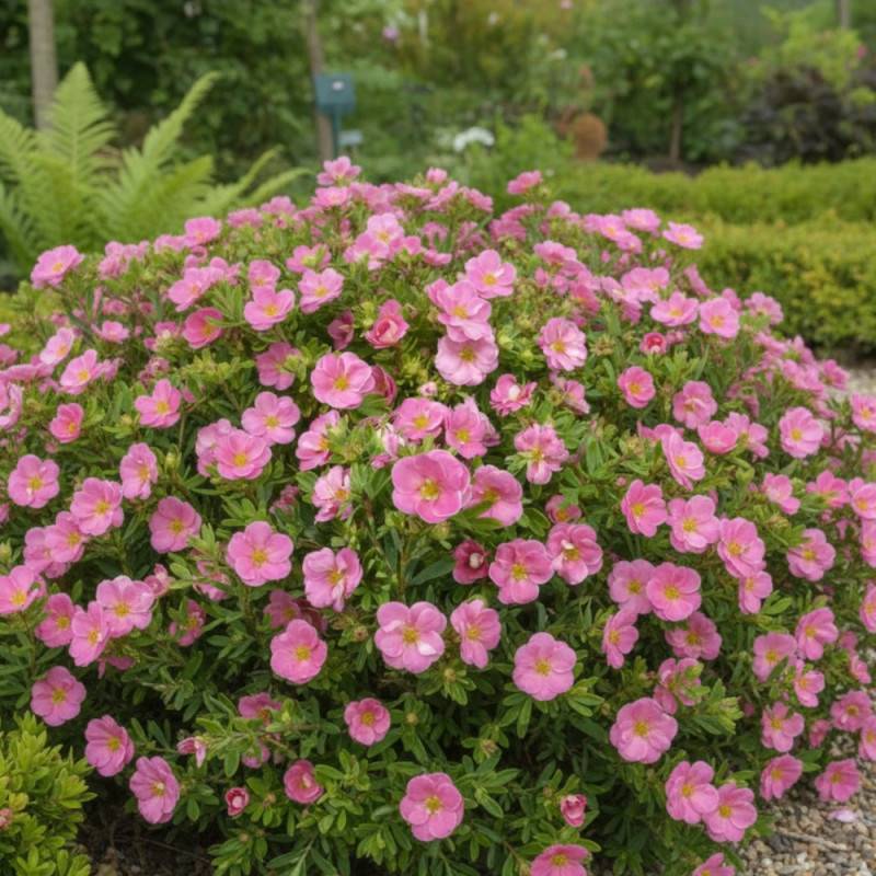Potentille arbustive Pink Paradise®, Potentilla à fleurs Rose - feuillage Caduc - Pot de 3L - 20/40 cm- hauteur à maturité De 0,50 m à 1,00 m - Image 3