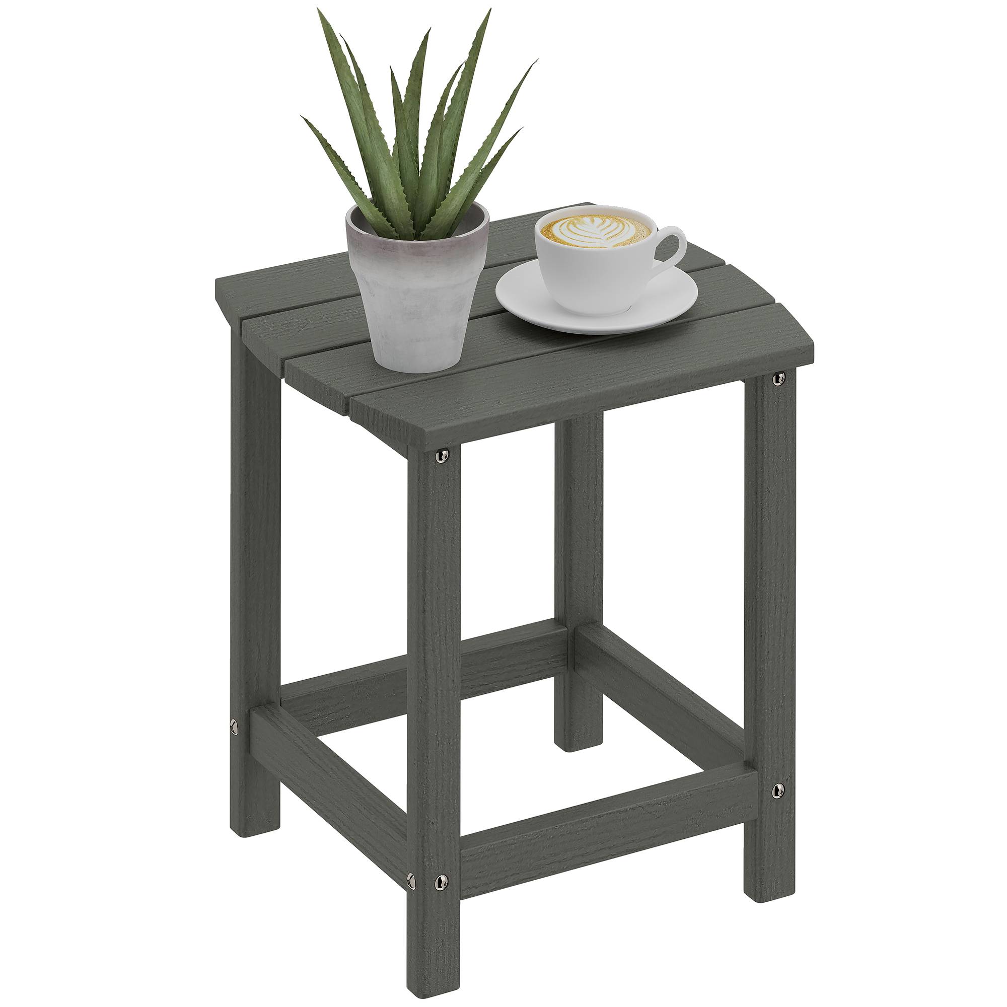 Sans Marque - Table jardin, balcon résistante intempéries PEHD, repas extérieure camping jardin terrasse balcon, 48x37x46cm, grise - Image 1