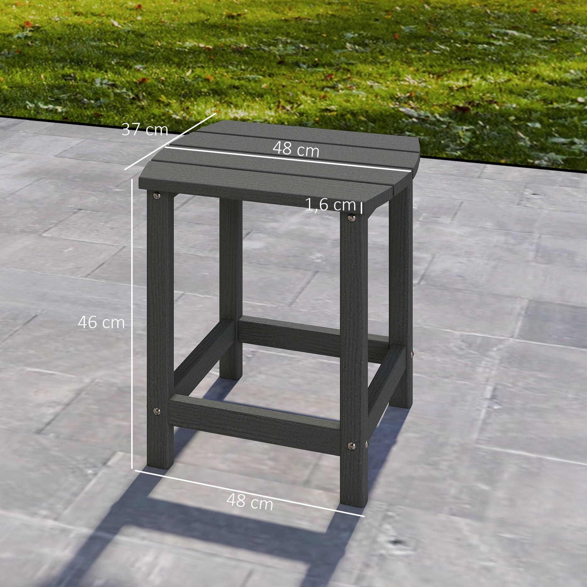 Sans Marque - Table jardin, balcon résistante intempéries PEHD, repas extérieure camping jardin terrasse balcon, 48x37x46cm, grise - Image 5