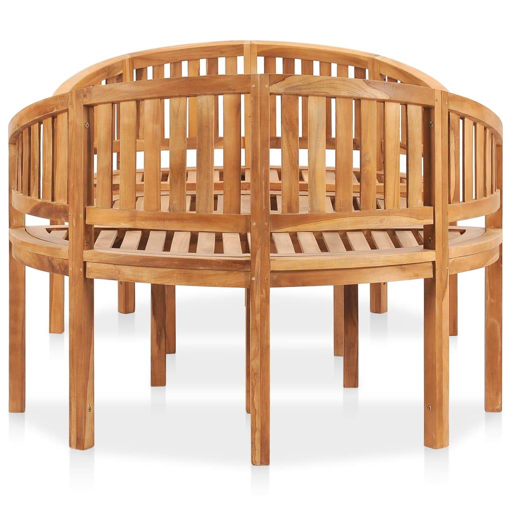 Helloshop26 - Salon de jardin meuble d'extérieur ensemble de mobilier 3 pièces en forme de banane bois de teck solide - Imagen 3