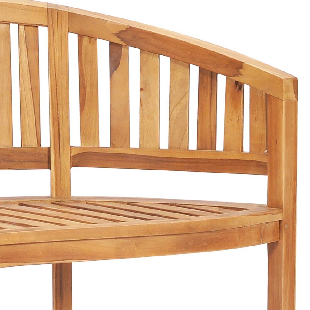 Helloshop26 - Salon de jardin meuble d'extérieur ensemble de mobilier 3 pièces en forme de banane bois de teck solide - Imagen 6