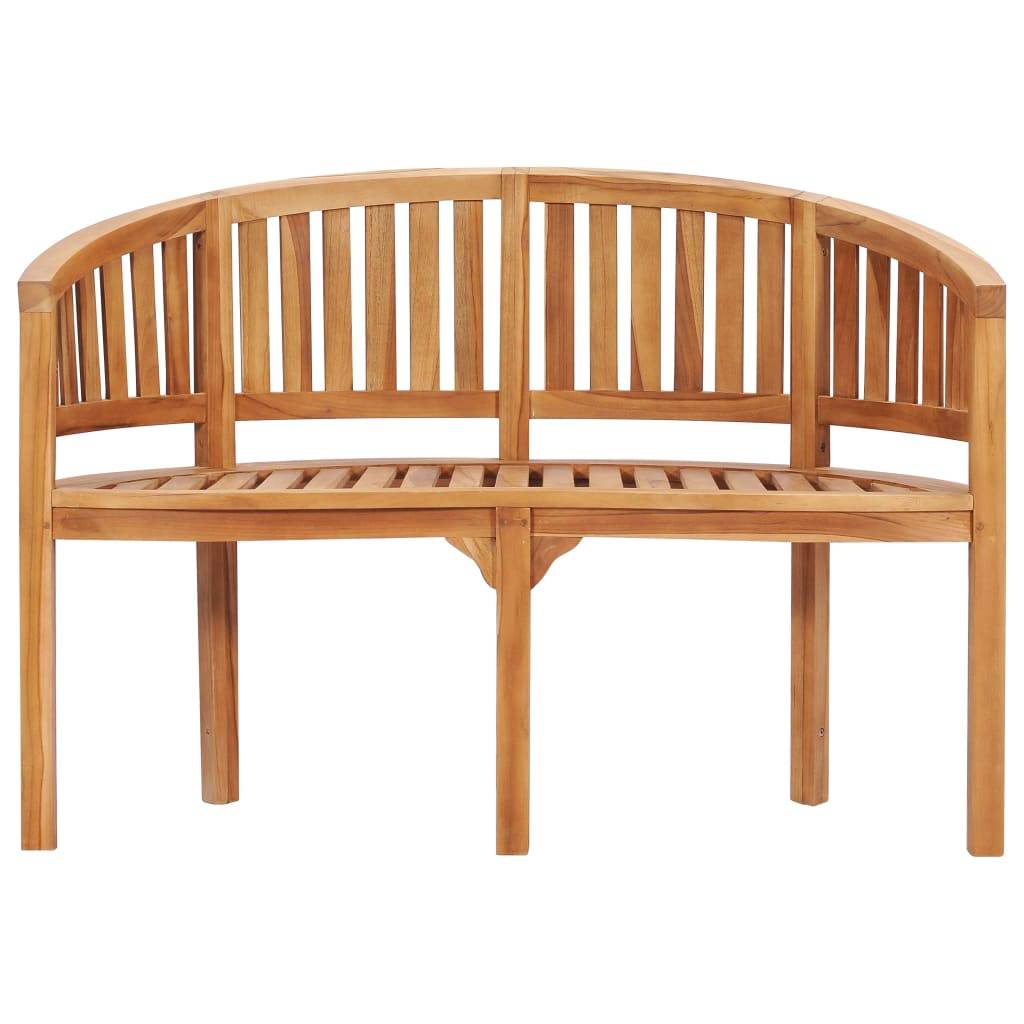 Helloshop26 - Salon de jardin meuble d'extérieur ensemble de mobilier 3 pièces en forme de banane bois de teck solide - Imagen 5