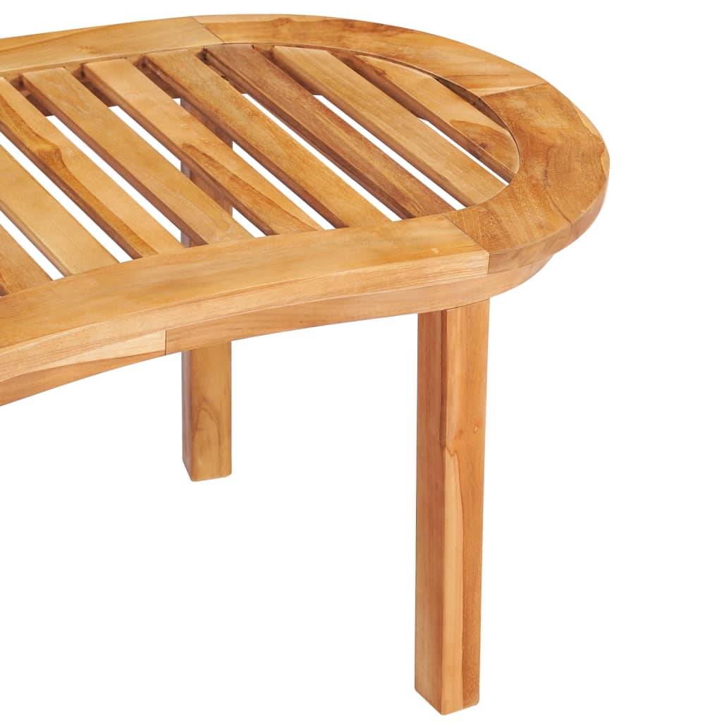 Helloshop26 - Salon de jardin meuble d'extérieur ensemble de mobilier 3 pièces en forme de banane bois de teck solide - Imagen 8