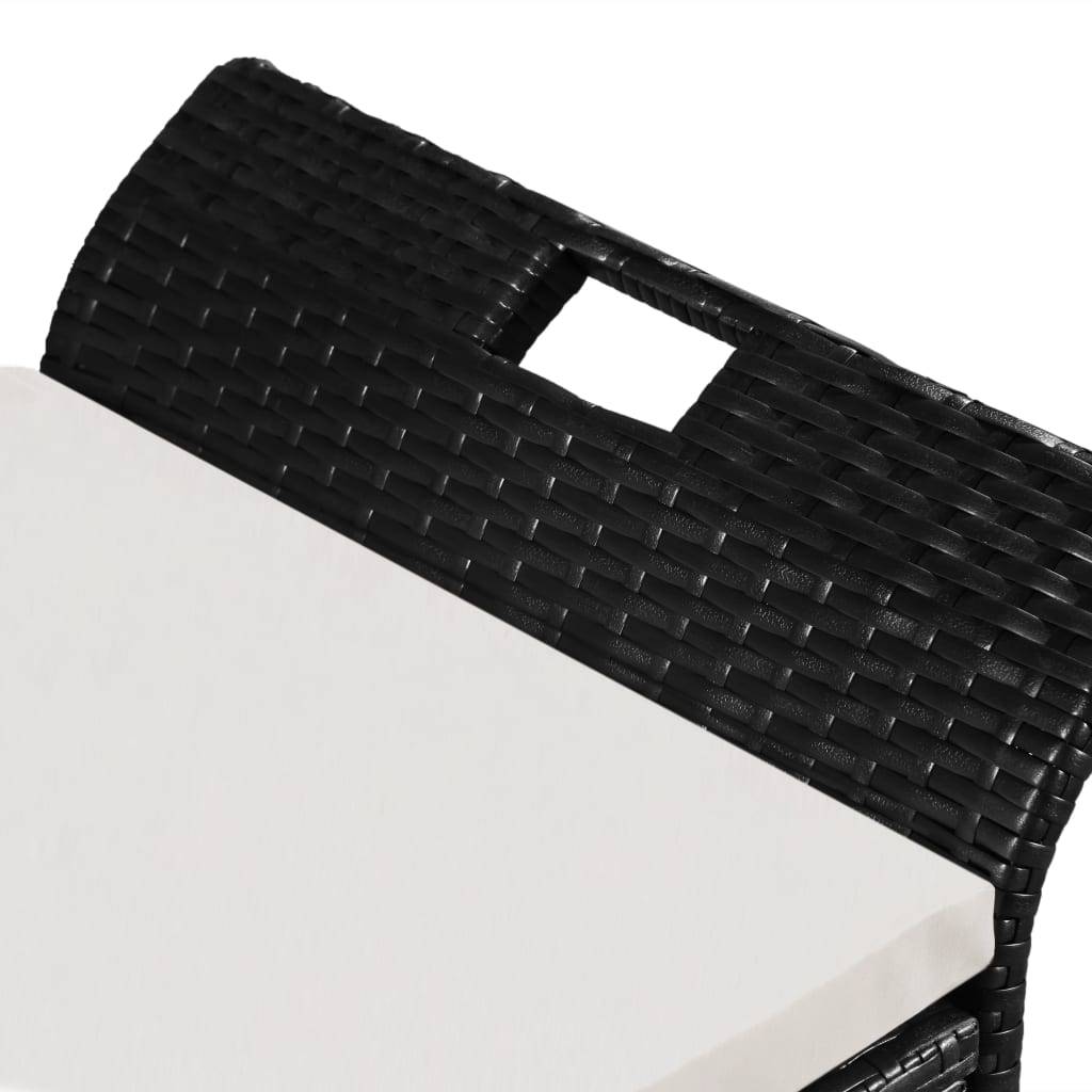 Maison Chic - Banc de jardin - Banc d'extérieur - Banquette avec coussin 138 cm Résine tressée Noir - Imagen 3