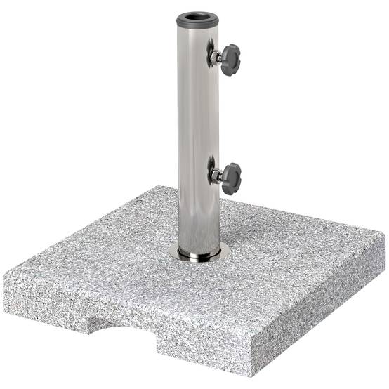 Pied Parasol Lourd Granit Balcon Terrasse Support Stable Poignées 38x38cm Gris - ComfortXL Outdoor Living - Image 1