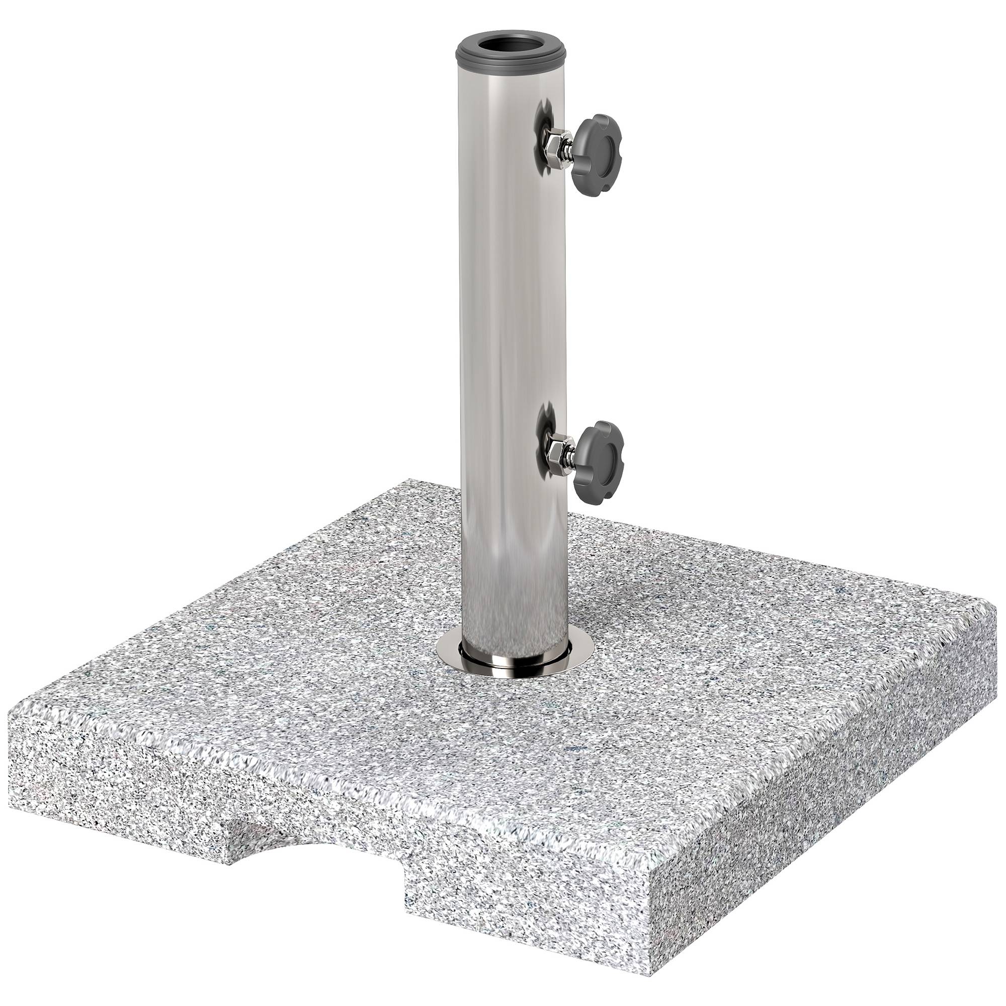 Pied Parasol Lourd Granit Balcon Terrasse Support Stable Poignées 38x38cm Gris - ComfortXL Outdoor Living - Image 1