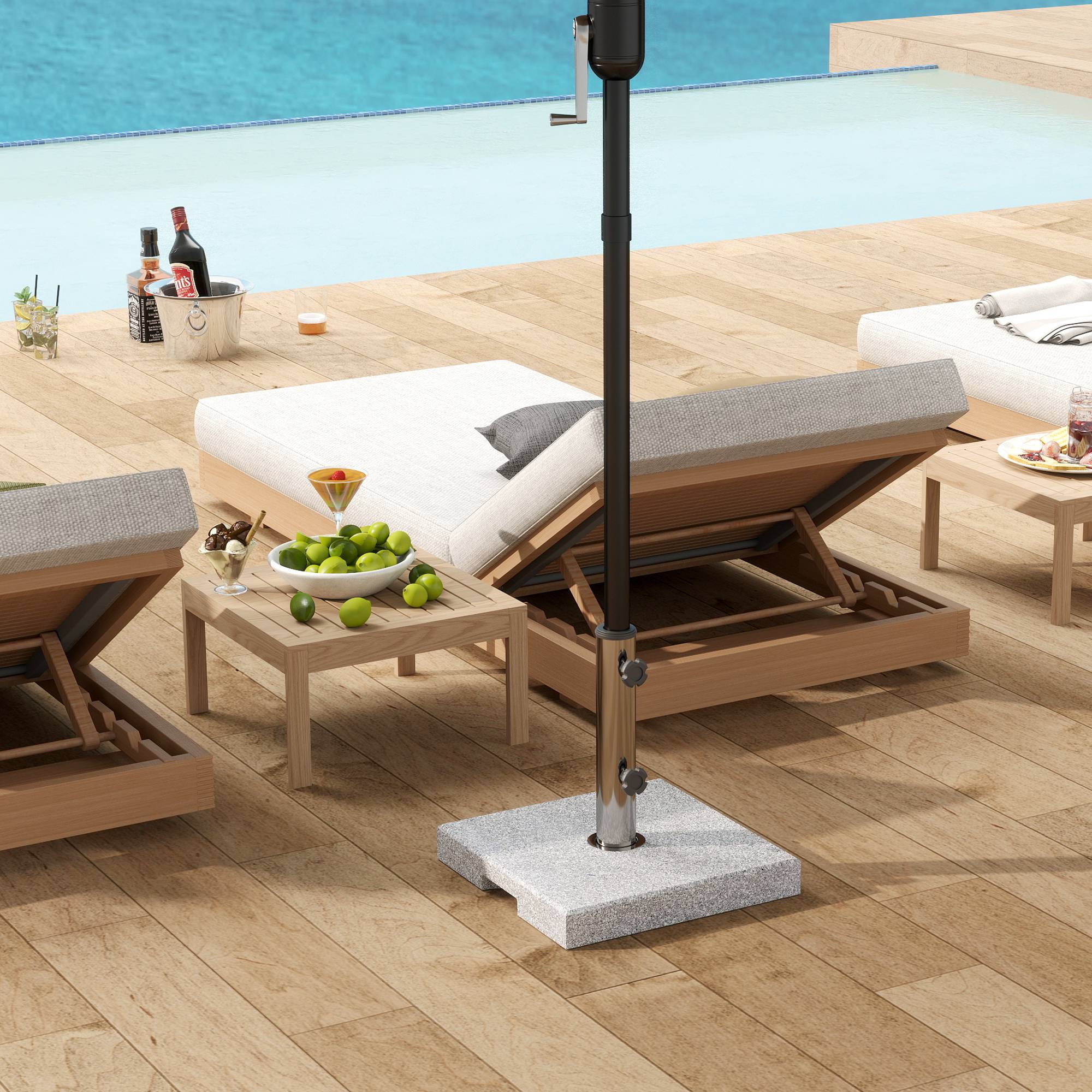 Pied Parasol Lourd Granit Balcon Terrasse Support Stable Poignées 38x38cm Gris - ComfortXL Outdoor Living - Image 9