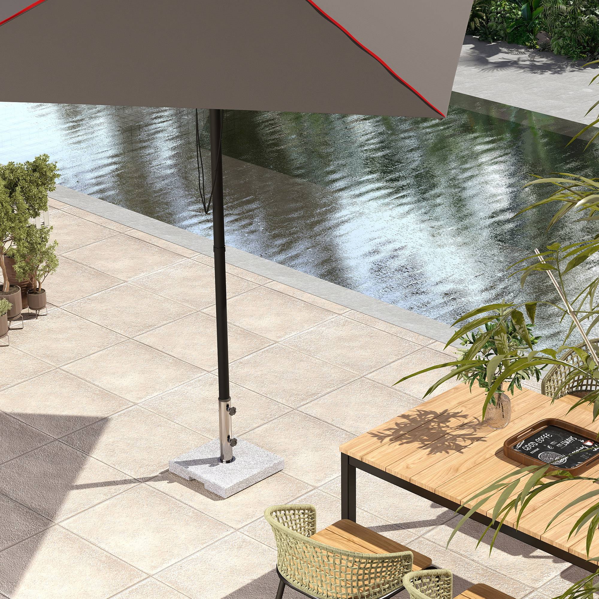 Pied Parasol Lourd Granit Balcon Terrasse Support Stable Poignées 38x38cm Gris - ComfortXL Outdoor Living - Image 10