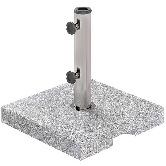 Pied Parasol Lourd Granit Balcon Terrasse Support Stable Poignées 38x38cm Gris - ComfortXL Outdoor Living - Image 2