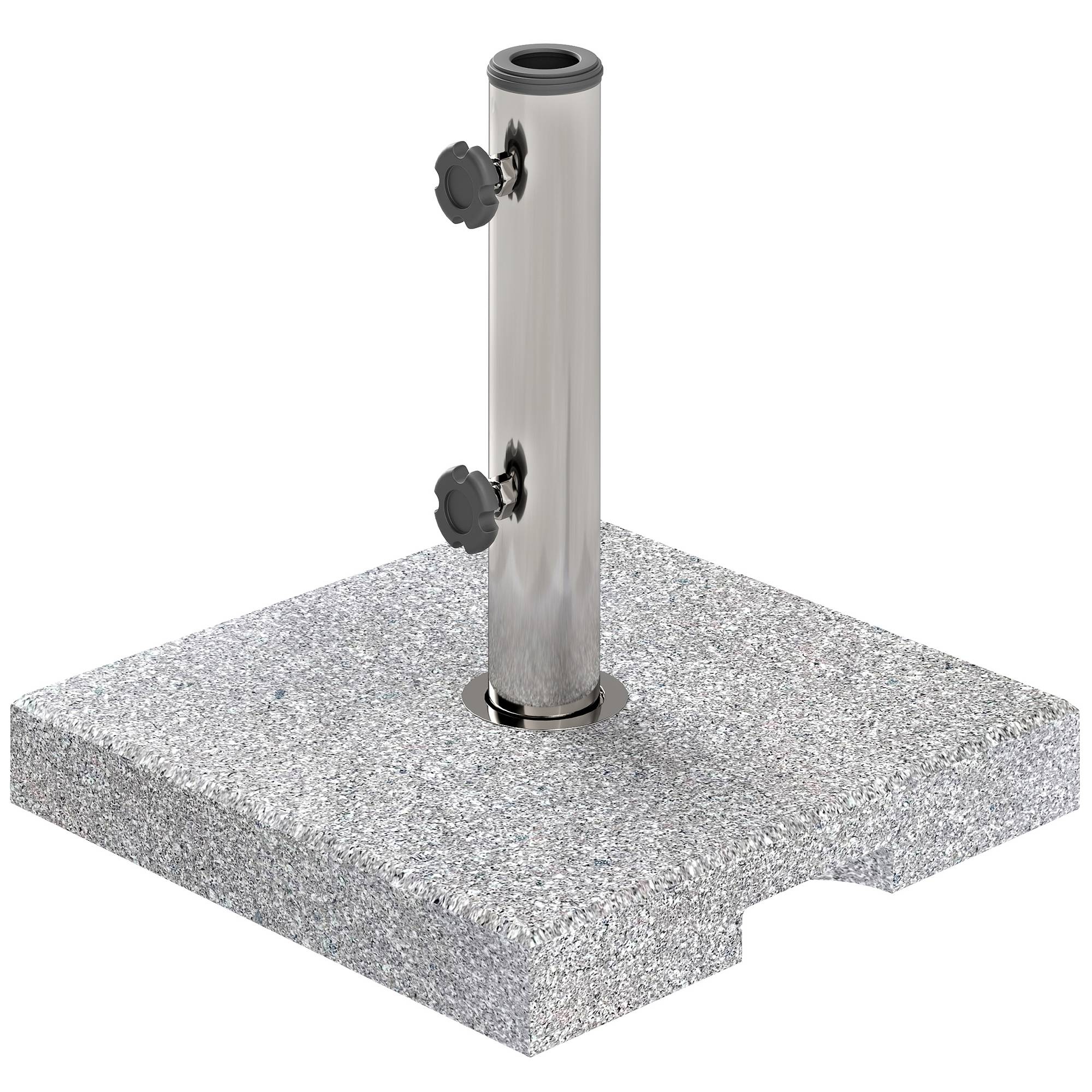 Pied Parasol Lourd Granit Balcon Terrasse Support Stable Poignées 38x38cm Gris - ComfortXL Outdoor Living - Image 2