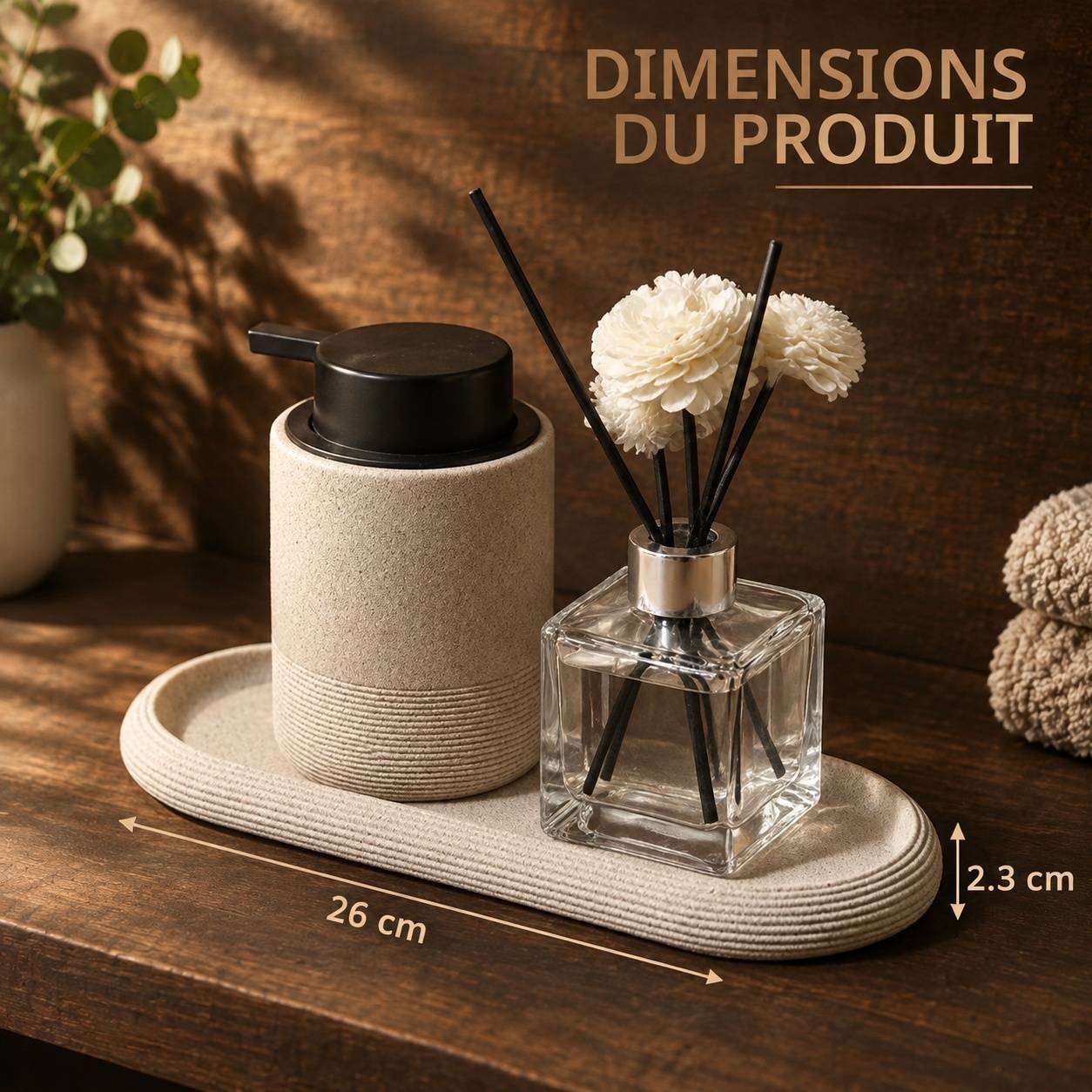 Plateau de Rangement Multifonction Élégant Résistant Antidérapant Salle de Bain Décoration - Image 2