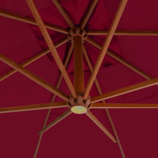 PANGIVO - Parasol de jardin en porte-à-faux avec mât en bois rouge bordeaux 400 x 300 x 285 cm - PANGIVO - Image 4