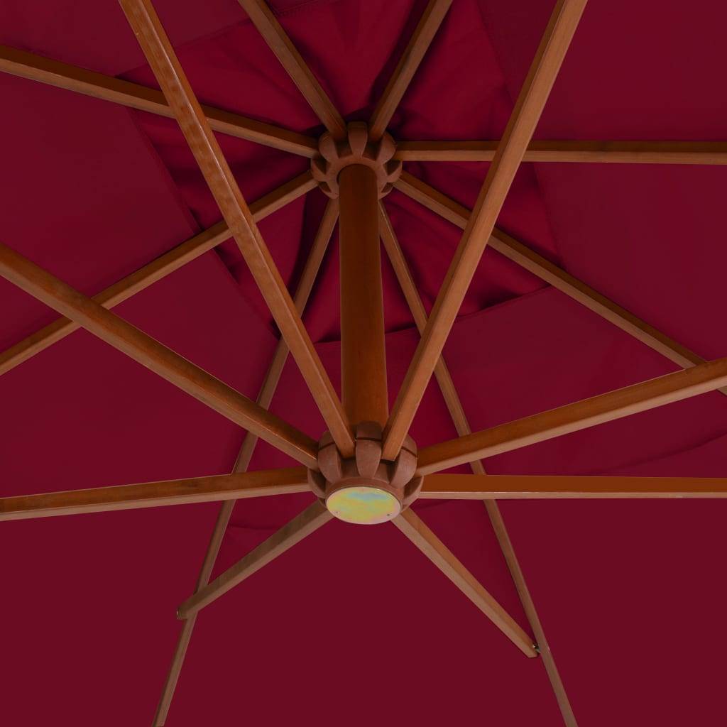 PANGIVO - Parasol de jardin en porte-à-faux avec mât en bois rouge bordeaux 400 x 300 x 285 cm - PANGIVO - Image 4