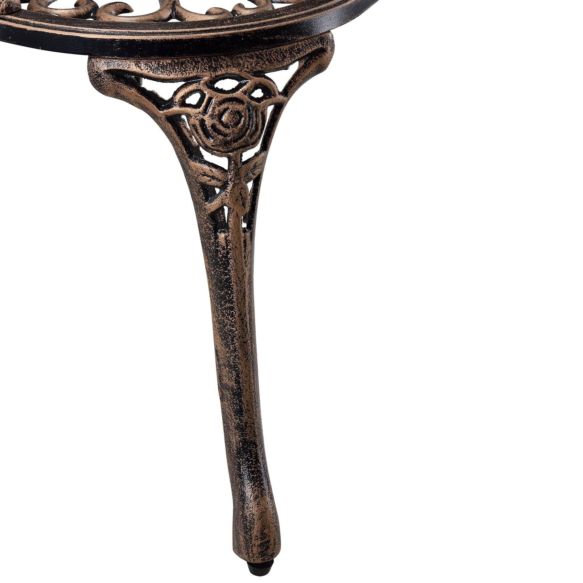 Helloshop26 - Banc de jardin chaise de jardin fonte résistant 100 cm fonte couleur bronze - Imagen 3