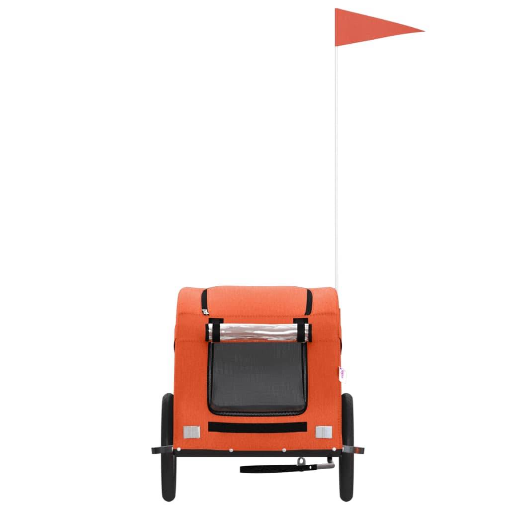 Remorque de vélo pour animaux fer et tissu orange 125 x 63 x 66 cm - PANGIVO - Image 4