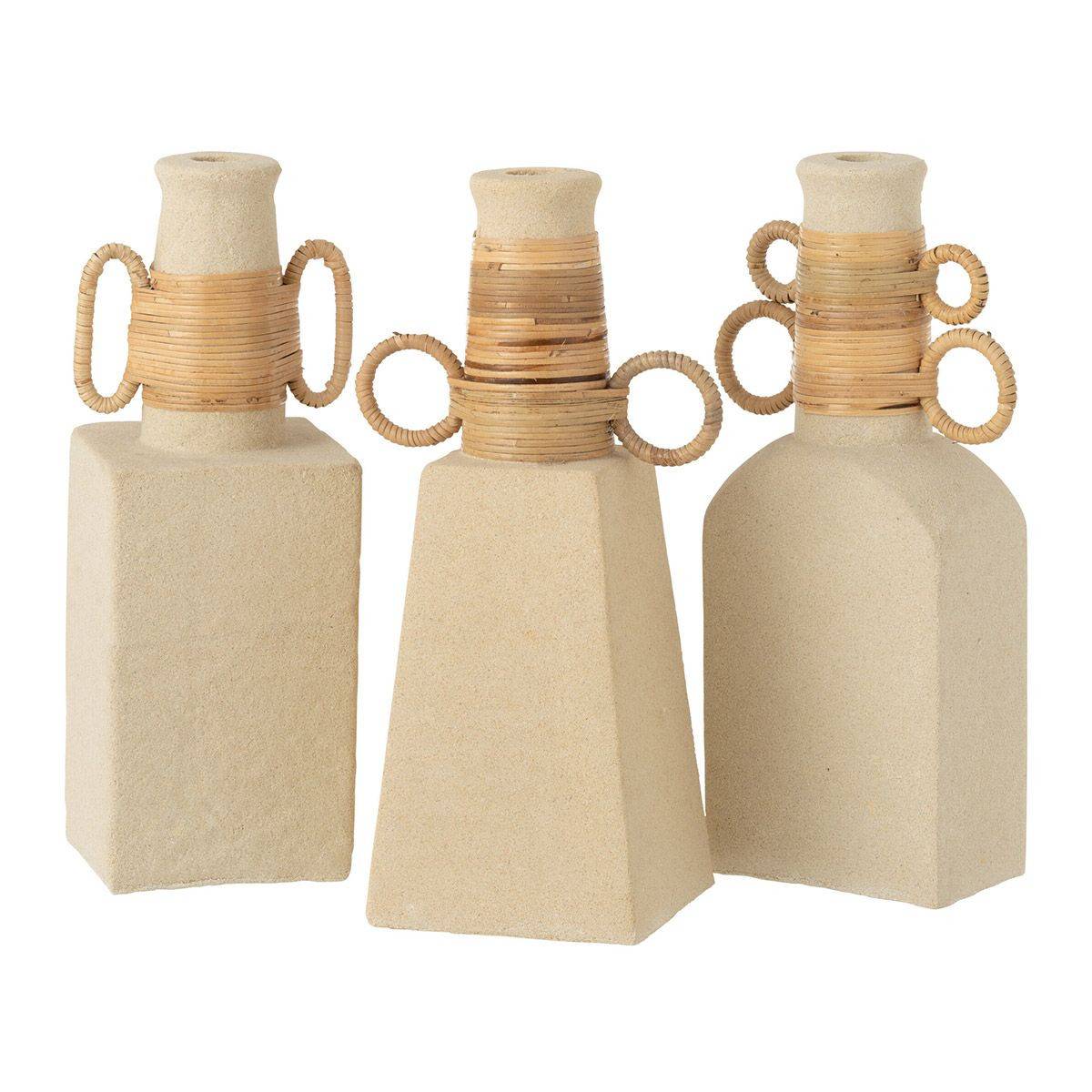 Vase Déco Anneaux Ovales "Céline" 29cm Beige - Image 3
