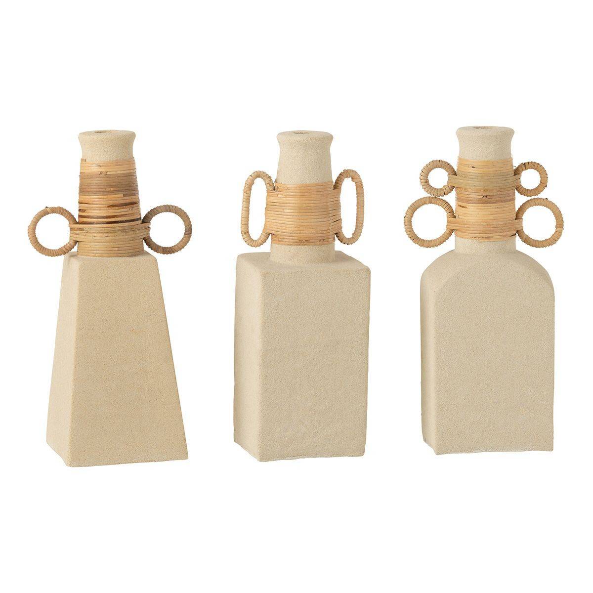 Vase Déco Anneaux Ovales "Céline" 29cm Beige - Image 2