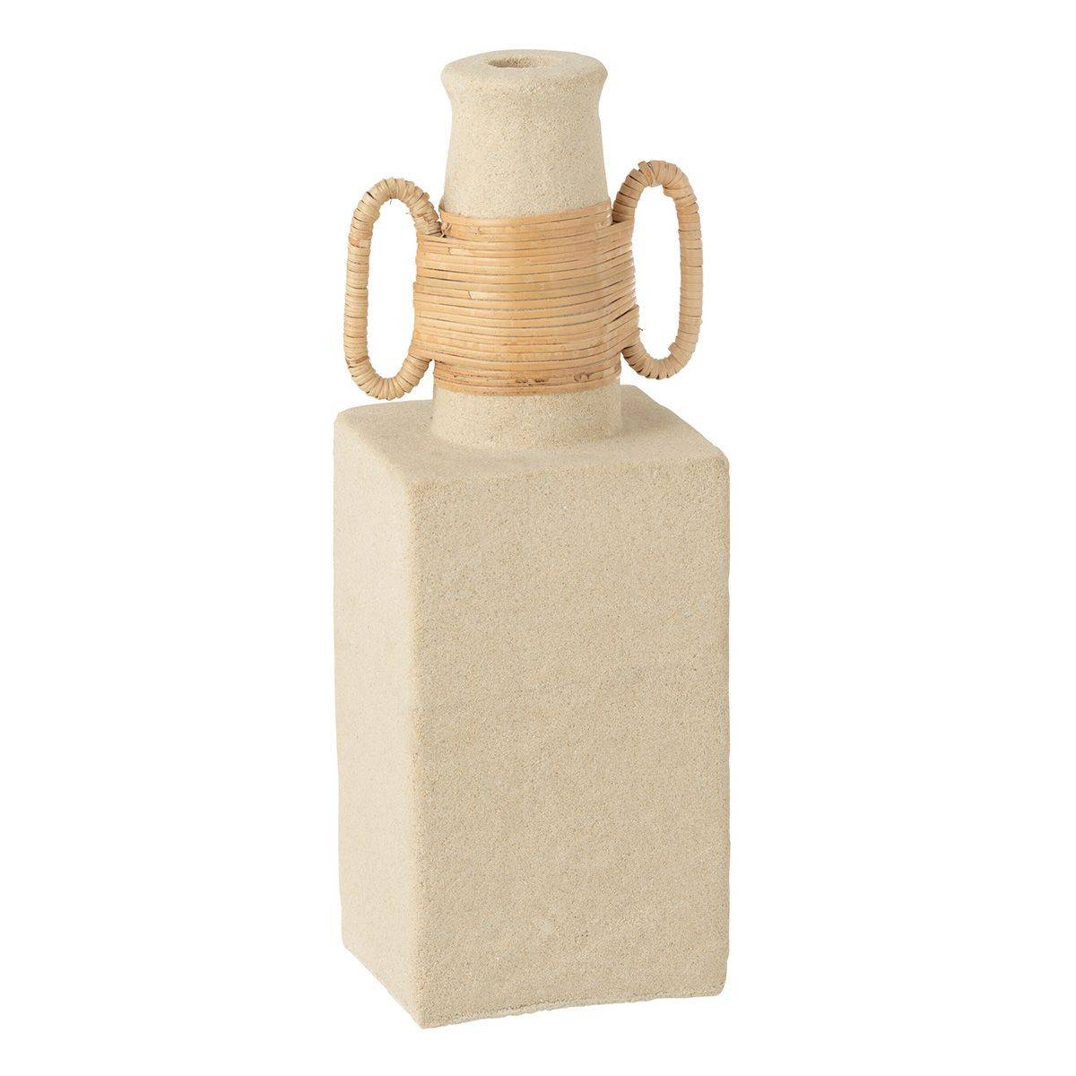 Vase Déco Anneaux Ovales "Céline" 29cm Beige - Image 1
