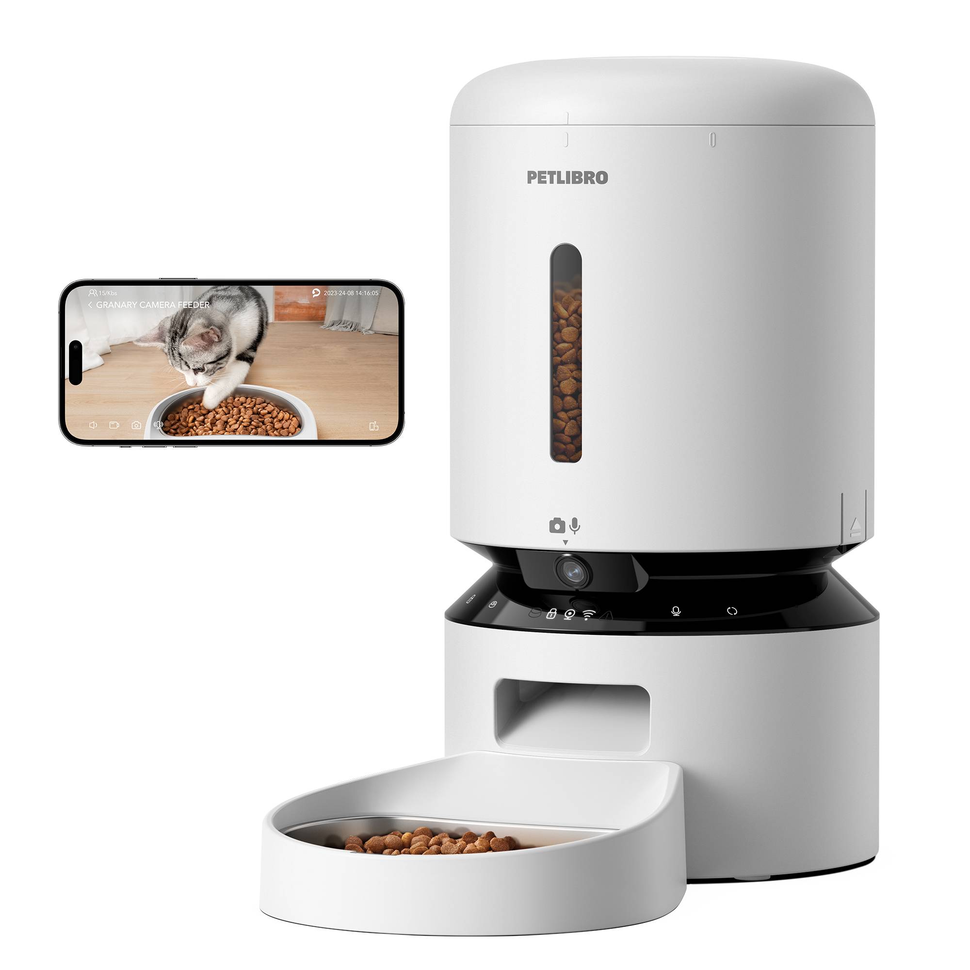 Petlibro Distributeur automatique de croquettes avec caméra Granary Blanc - Image 1