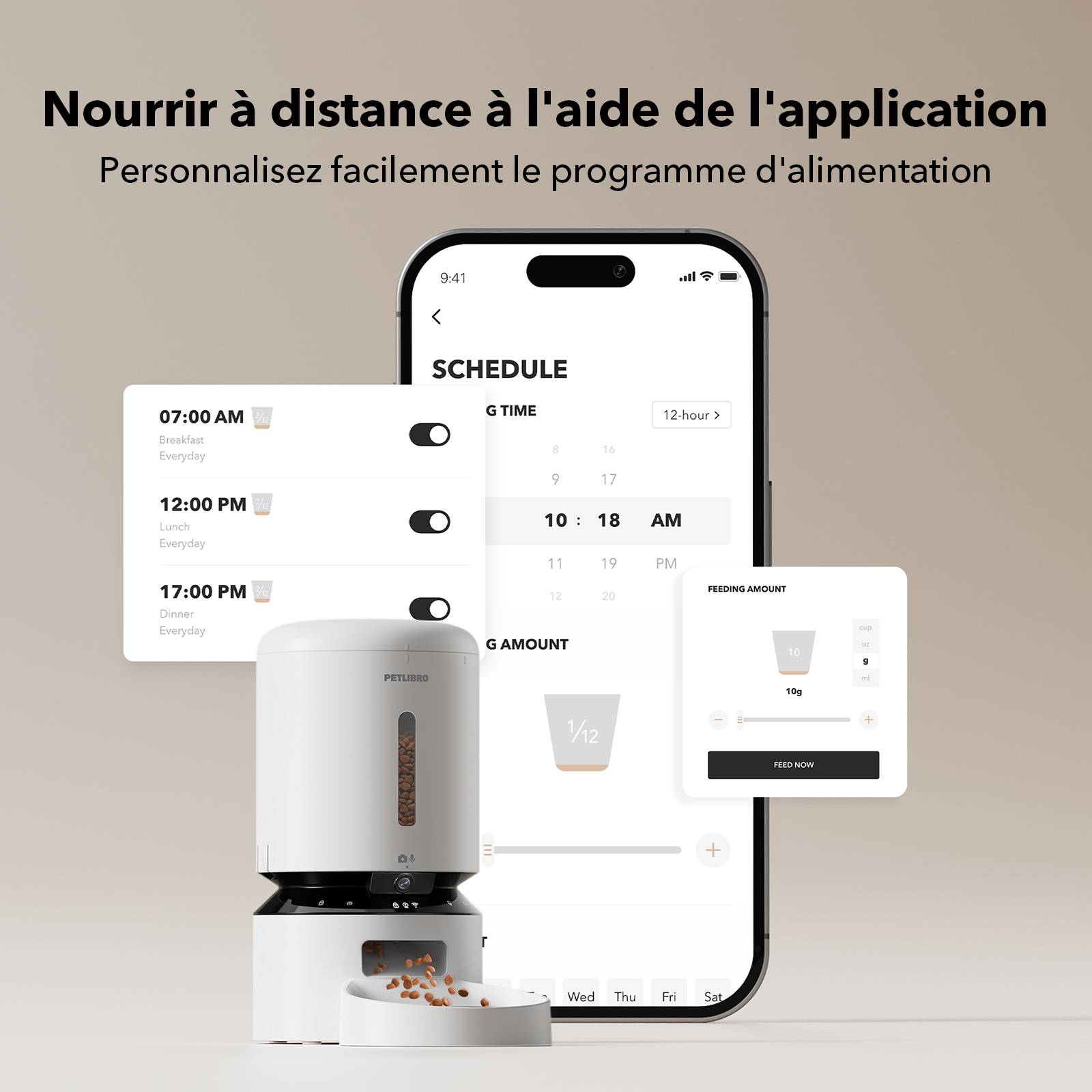 Petlibro Distributeur automatique de croquettes avec caméra Granary Blanc - Image 2
