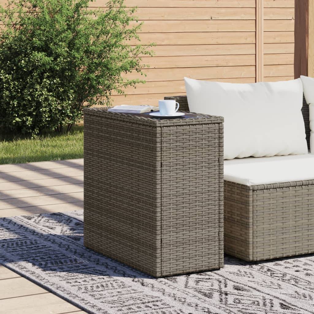 ComfortXL - Petite Console de Balcon Grise en Poly Rotin et Verre, Table d'Extérieur Design 58cm – ComfortXL Outdoor Living - Image 3