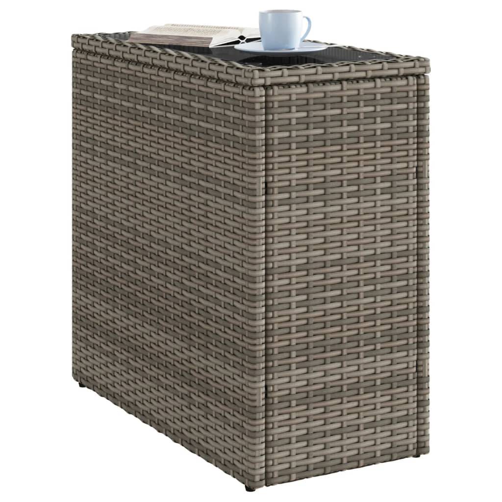 ComfortXL - Petite Console de Balcon Grise en Poly Rotin et Verre, Table d'Extérieur Design 58cm – ComfortXL Outdoor Living - Image 4