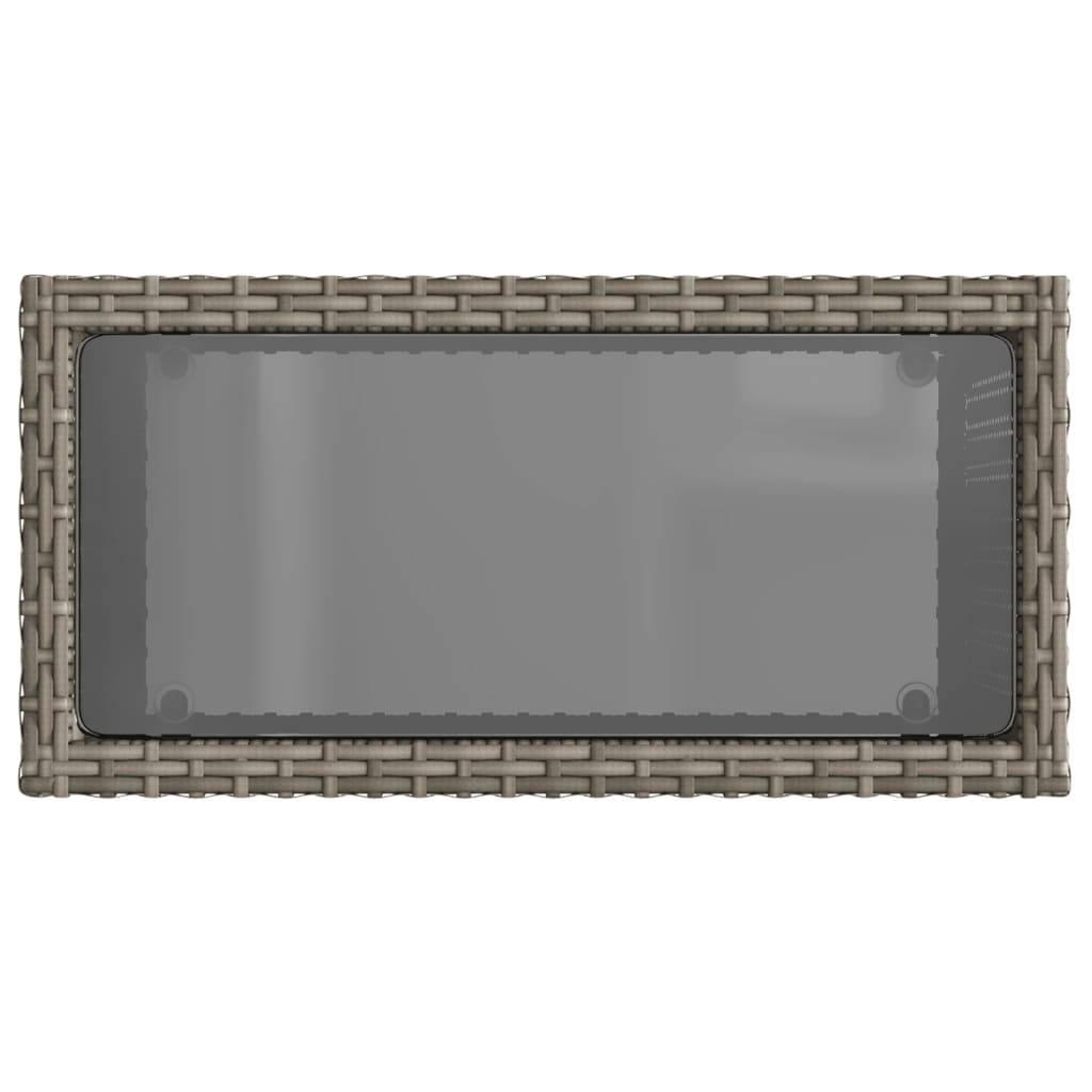 ComfortXL - Petite Console de Balcon Grise en Poly Rotin et Verre, Table d'Extérieur Design 58cm – ComfortXL Outdoor Living - Image 8